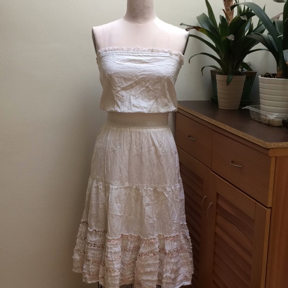 Strapless Cotton Floral Dress - Picture 1 of 4